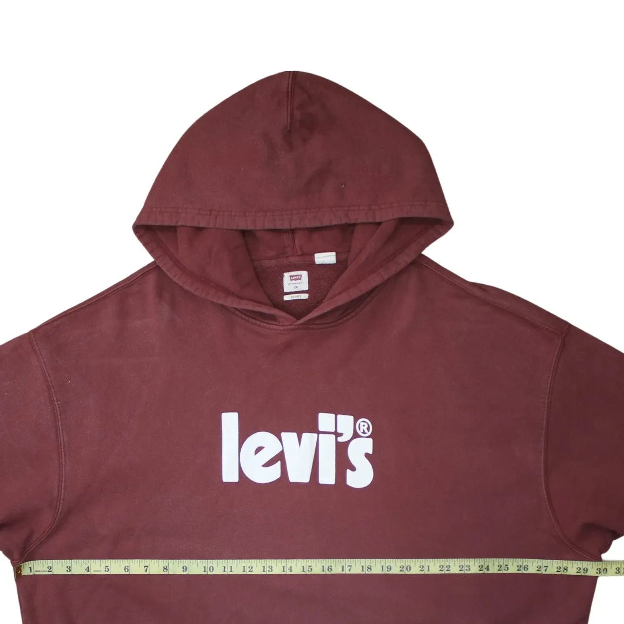 Levi's 90's Spellout Pullover Hoodie XXXLarge (3XL) Red sold by Vintage Club product image thumbnail 5