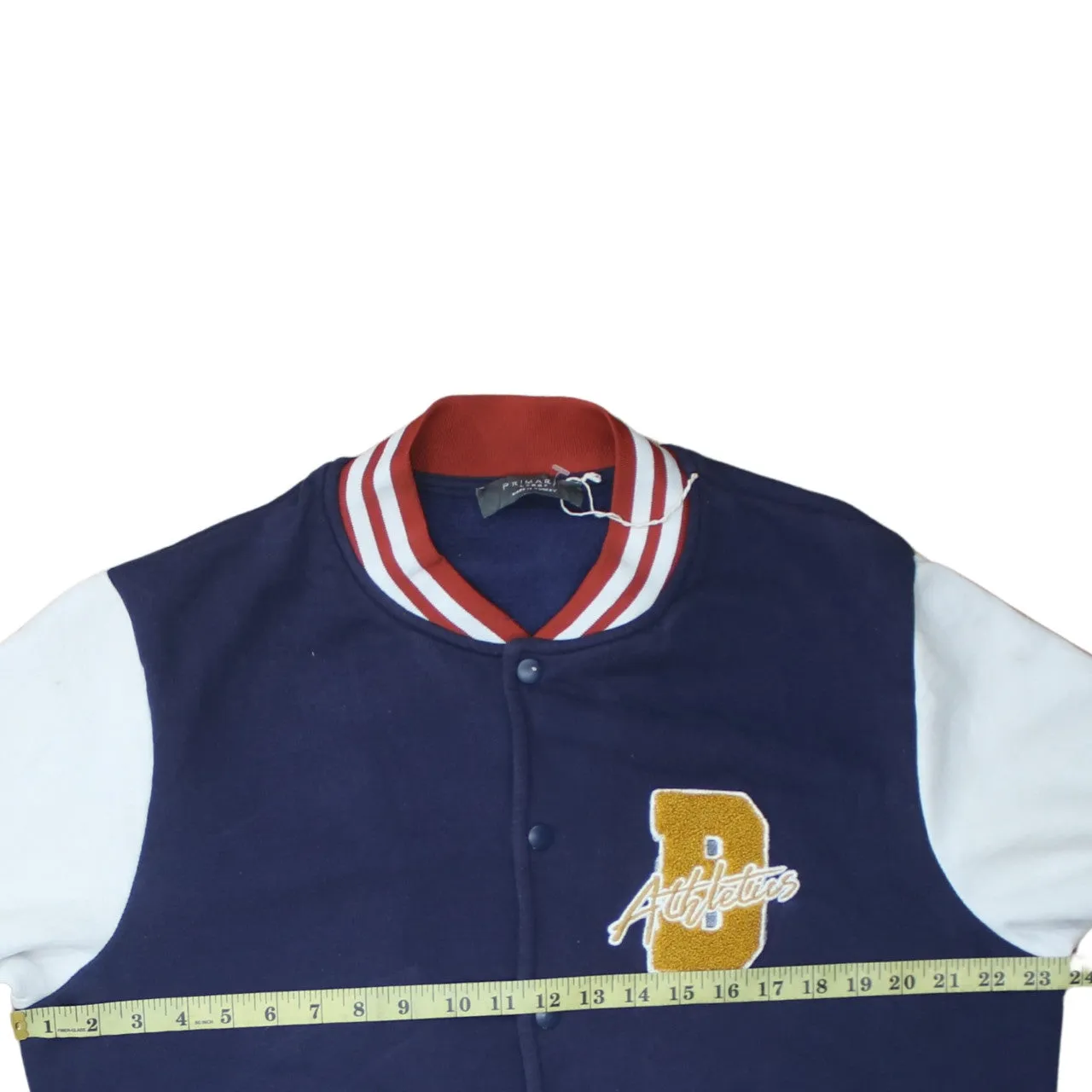 Primark 90's Lightweight Button Up Sweatshirt Large Navy Blue sold by Vintage Club product image thumbnail 5