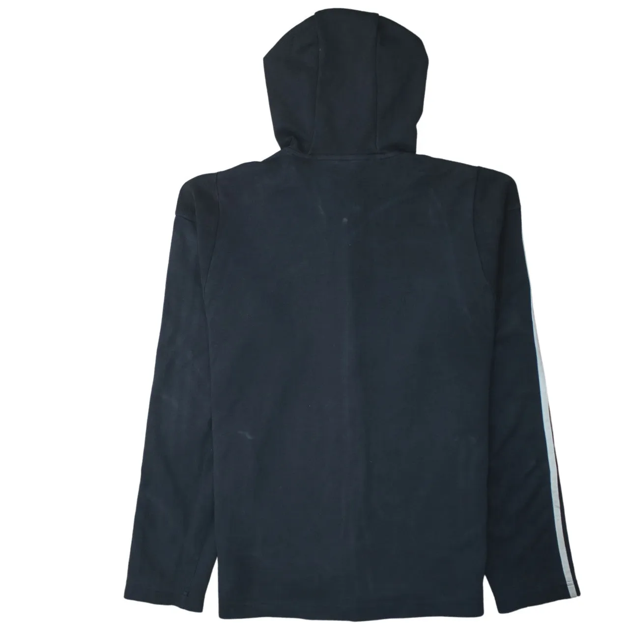 Adidas 90's Striped Sleeve Full Zip Up Hoodie Medium Black sold by Vintage Club product image thumbnail 2