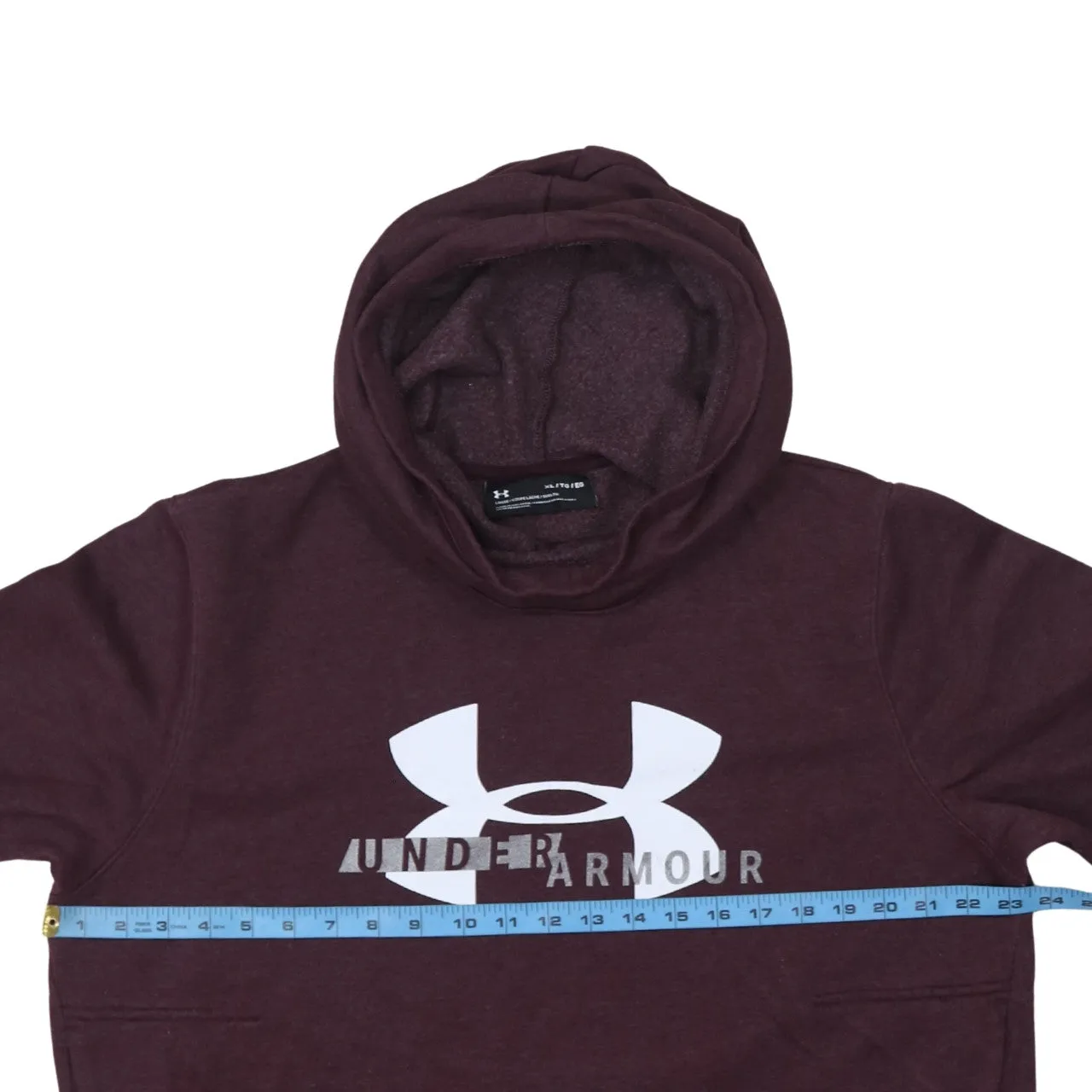 Under Armour 90's Spellout Pullover Hoodie XLarge Burgundy Red sold by Vintage Club product image thumbnail 5
