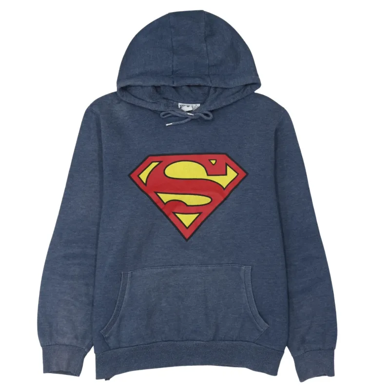DC Superman 90's Spellout Pullover Hoodie XLarge Navy Blue sold by Vintage Club