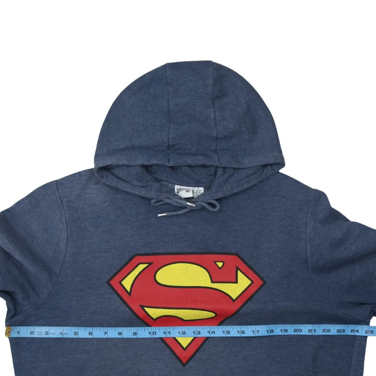DC Superman 90's Spellout Pullover Hoodie XLarge Navy Blue sold by Vintage Club product image thumbnail 5