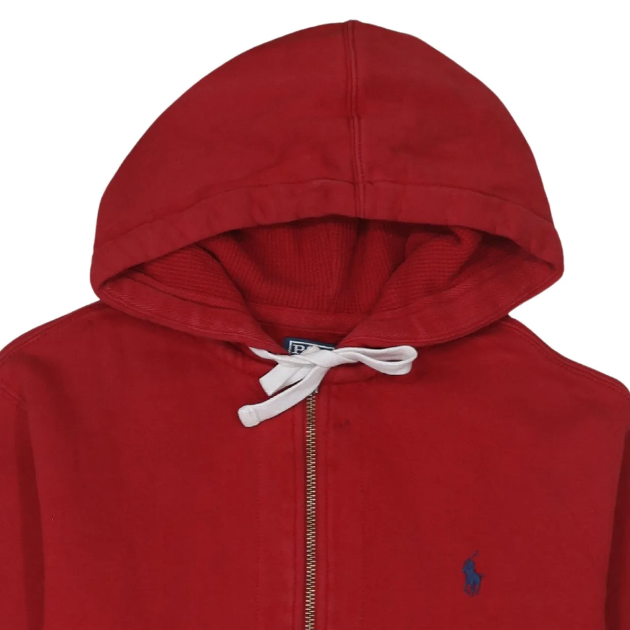 Polo Ralph Lauren 90's Drawstring Pockets Full Zip Up Hoodie Medium Red sold by Vintage Club product image thumbnail 3