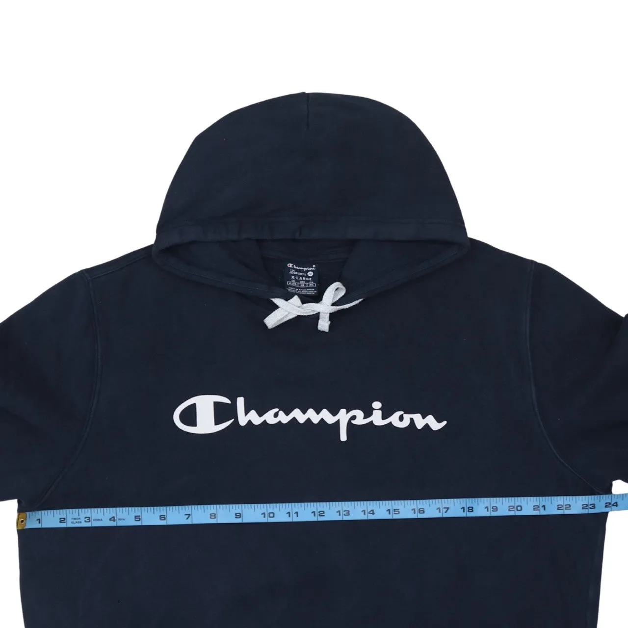 Champion 90's Spellout Pullover Hoodie XLarge Navy Blue sold by Vintage Club product image thumbnail 5