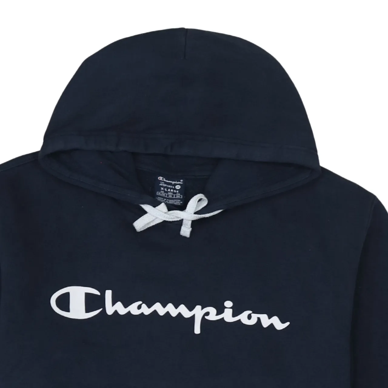 Champion 90's Spellout Pullover Hoodie XLarge Navy Blue sold by Vintage Club product image thumbnail 3