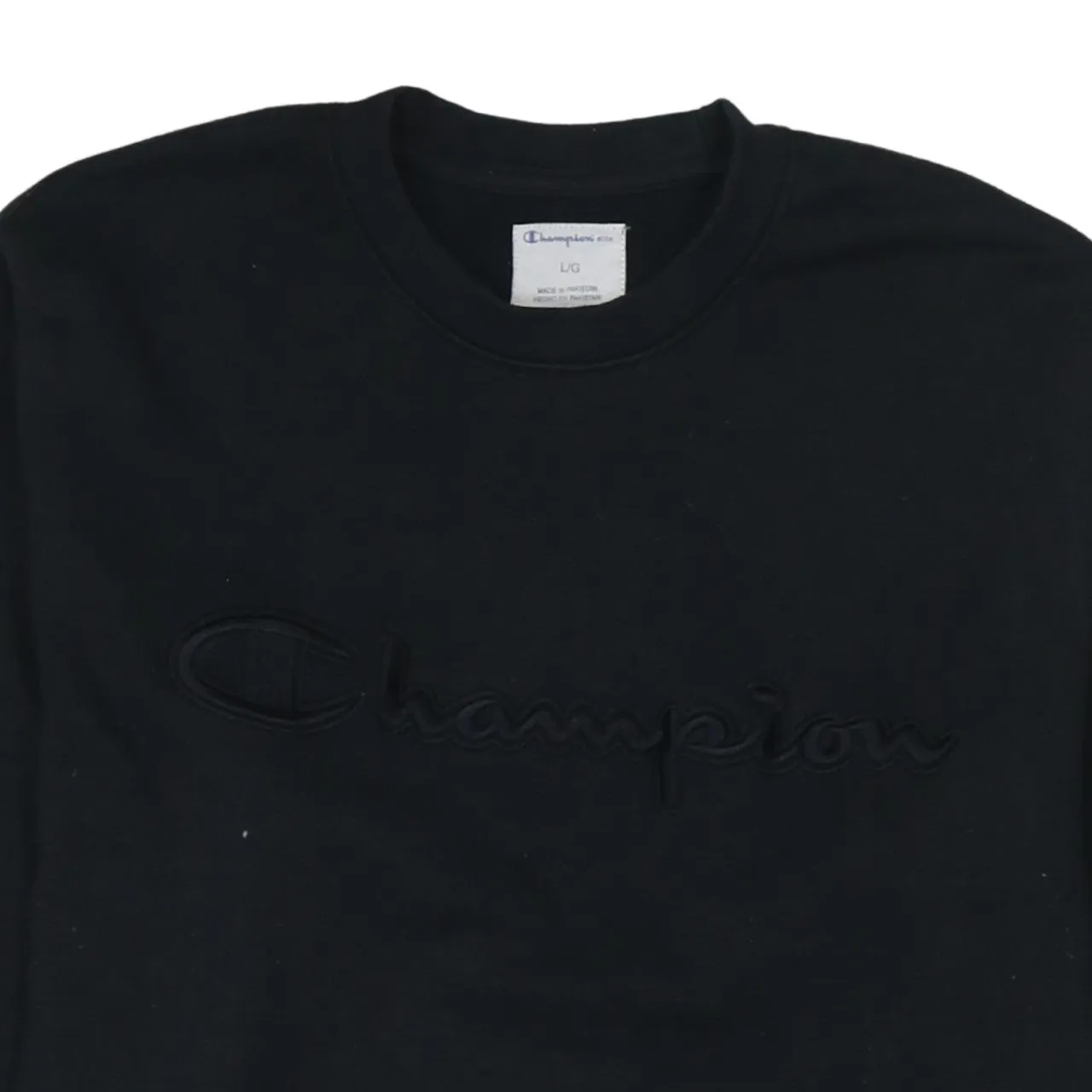 Champion 90's Spellout Crew Neck Sweatshirt Large Black sold by Vintage Club product image thumbnail 3