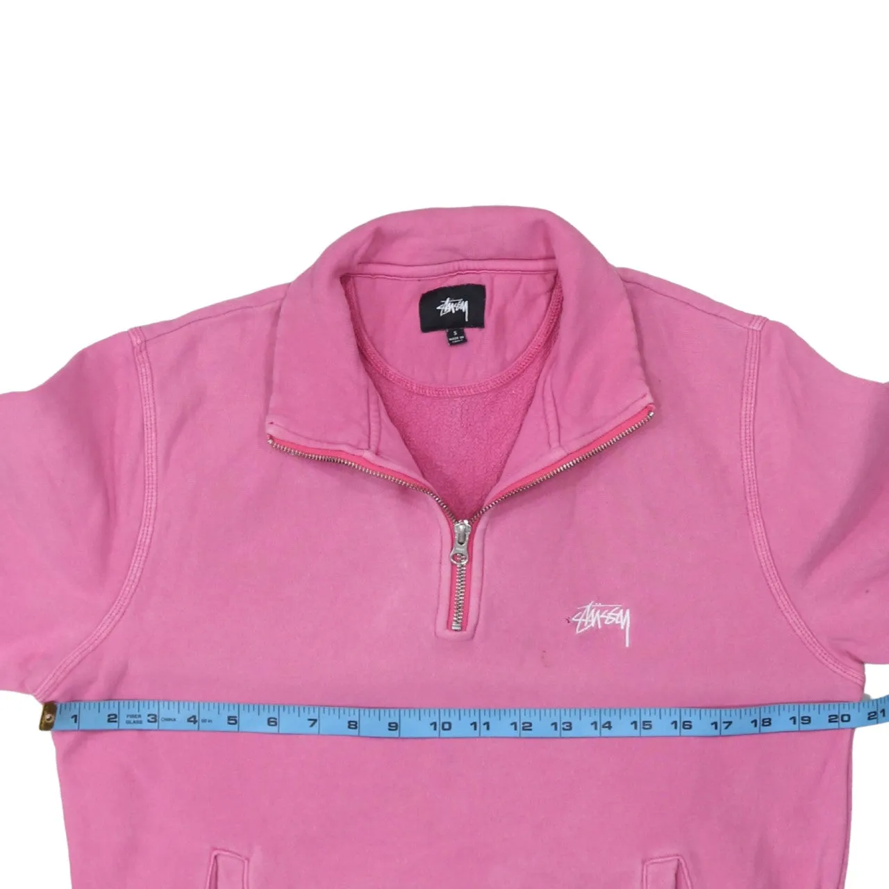 Stussy 90's Lightweight Quarter Zip Sweatshirt Small Pink sold by Vintage Club product image thumbnail 5