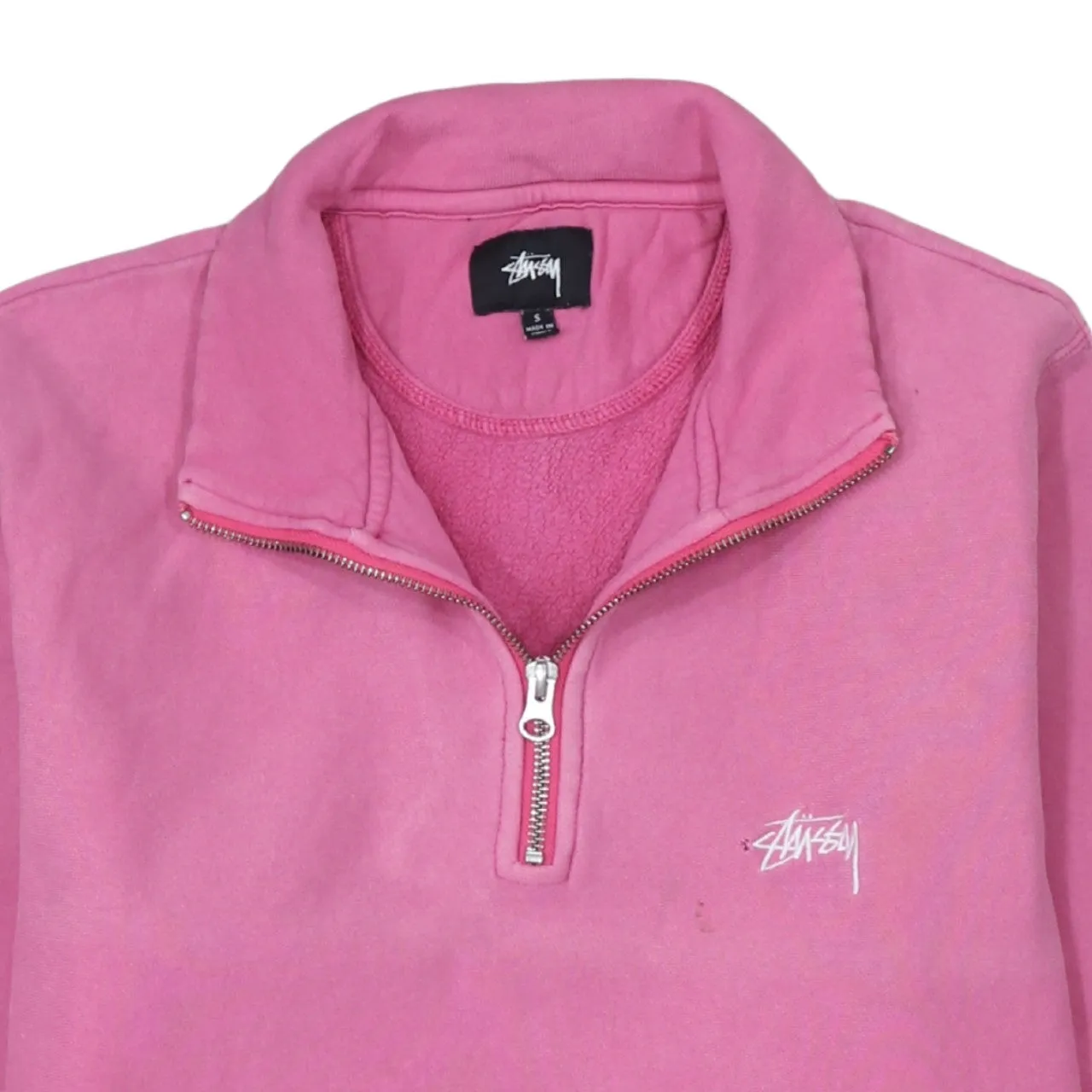 Stussy 90's Lightweight Quarter Zip Sweatshirt Small Pink sold by Vintage Club product image thumbnail 3