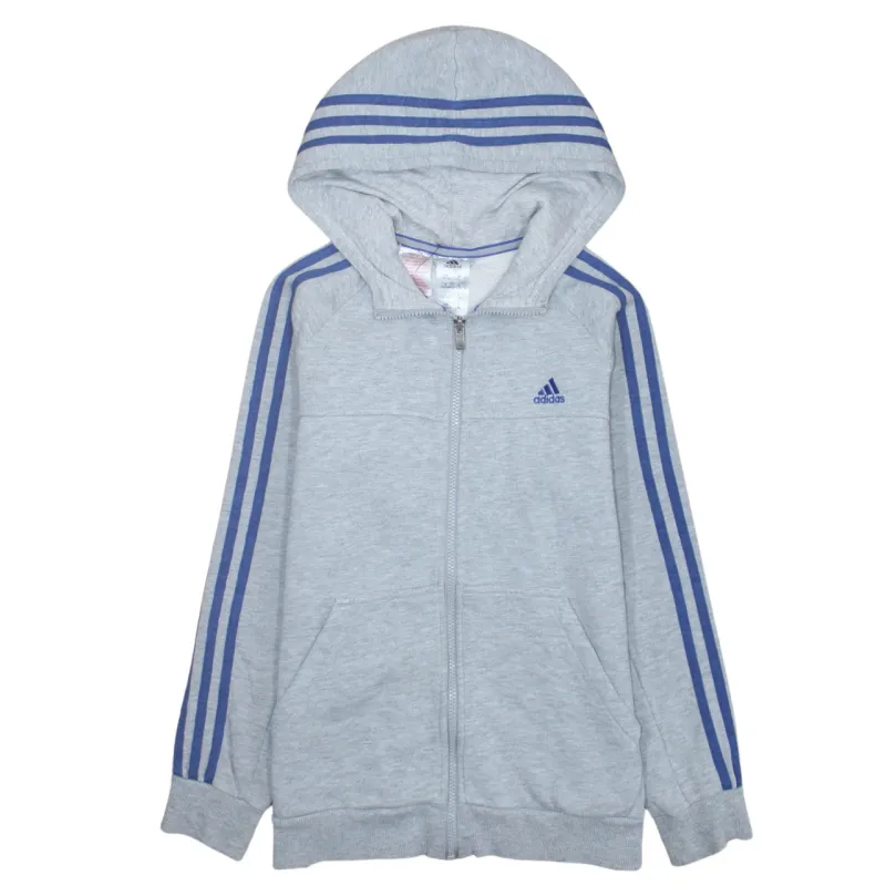 Adidas 90's Striped Sleeve Full Zip Up Hoodie Large Grey sold by Vintage Club