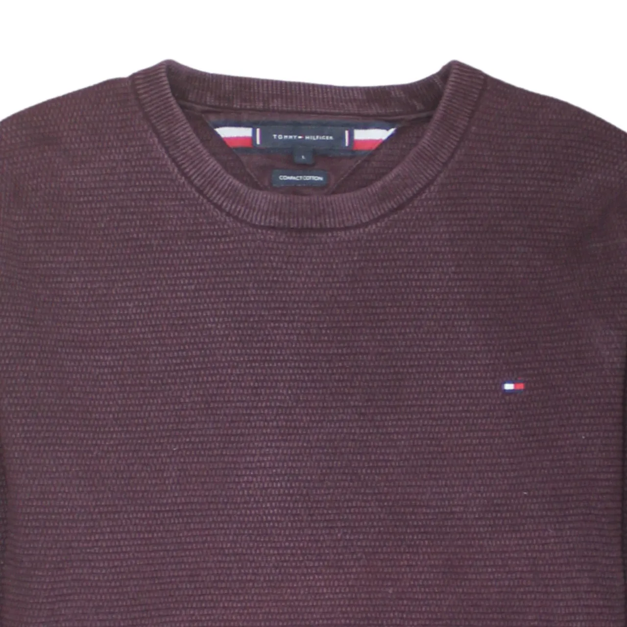 Tommy Hilfiger 90's Lightweight Crew Neck Sweatshirt Large Red sold by Vintage Club product image thumbnail 3