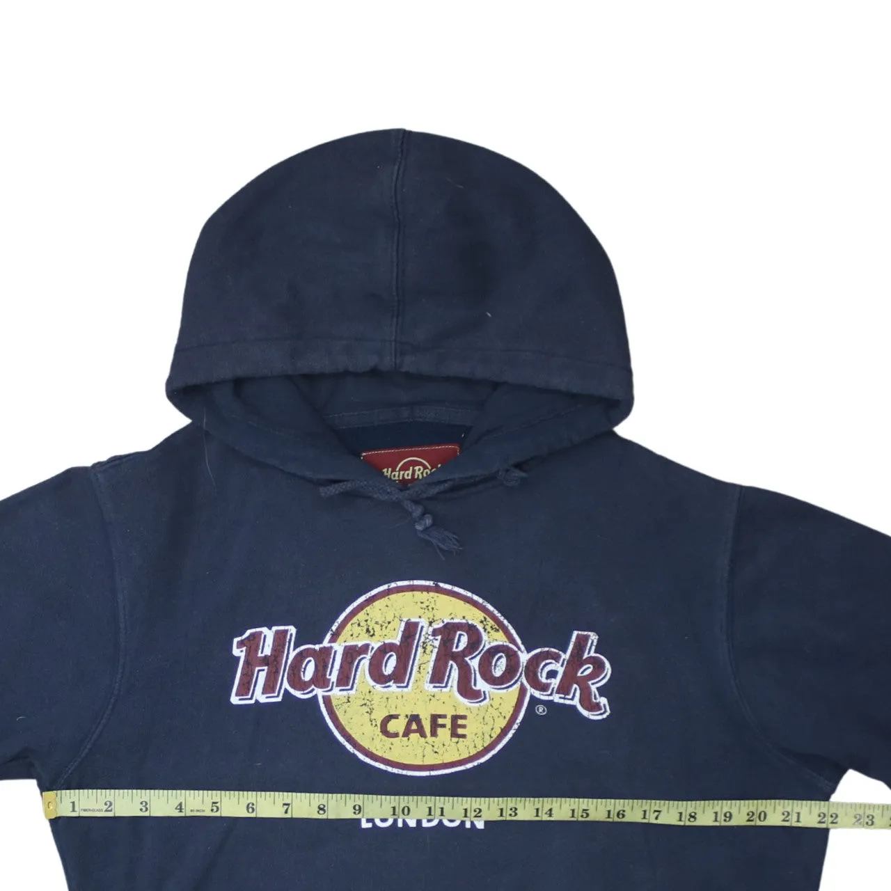 Hard Rock Cafe 90's Spellout Pullover Hoodie Medium Navy Blue sold by Vintage Club product image thumbnail 5