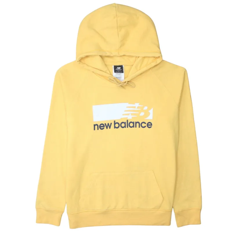 New Balance 90's Spellout Pullover Hoodie Large Yellow made by New Balance