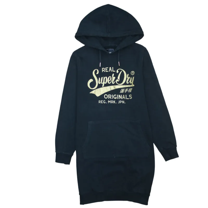 Super Dry 90's Spellout Pullover Hoodie Medium  Black sold by Vintage Club