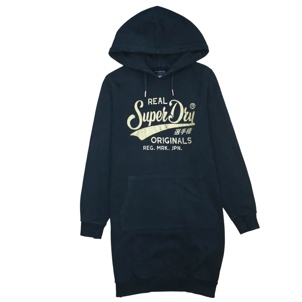 Super Dry 90's Spellout Pullover Hoodie Medium Black sold by Vintage Club