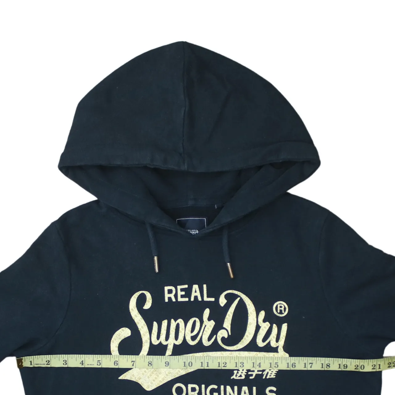 Super Dry 90's Spellout Pullover Hoodie Medium Black sold by Vintage Club product image thumbnail 5