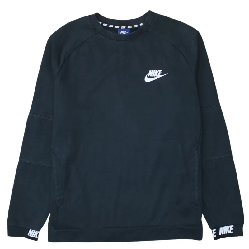 Nike 90's Swoosh Crew Neck Sweatshirt Medium Black made by Nike