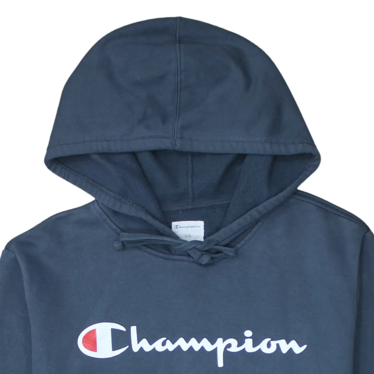 Champion 90's Spellout Pullover Hoodie Large Navy Blue sold by Vintage Club product image thumbnail 3