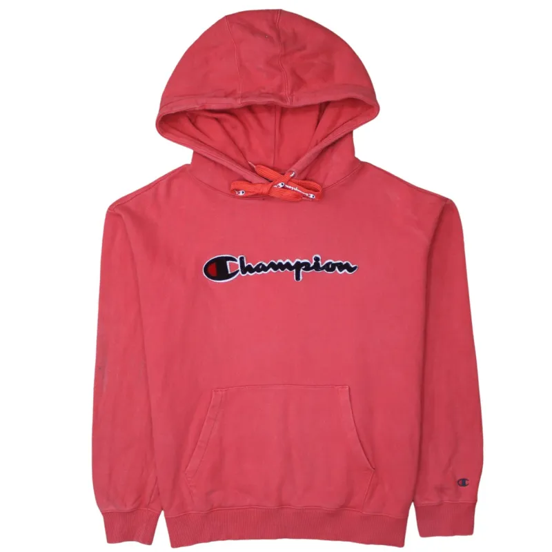 Champion 90's Spellout Pullover Hoodie Medium Red sold by Vintage Club