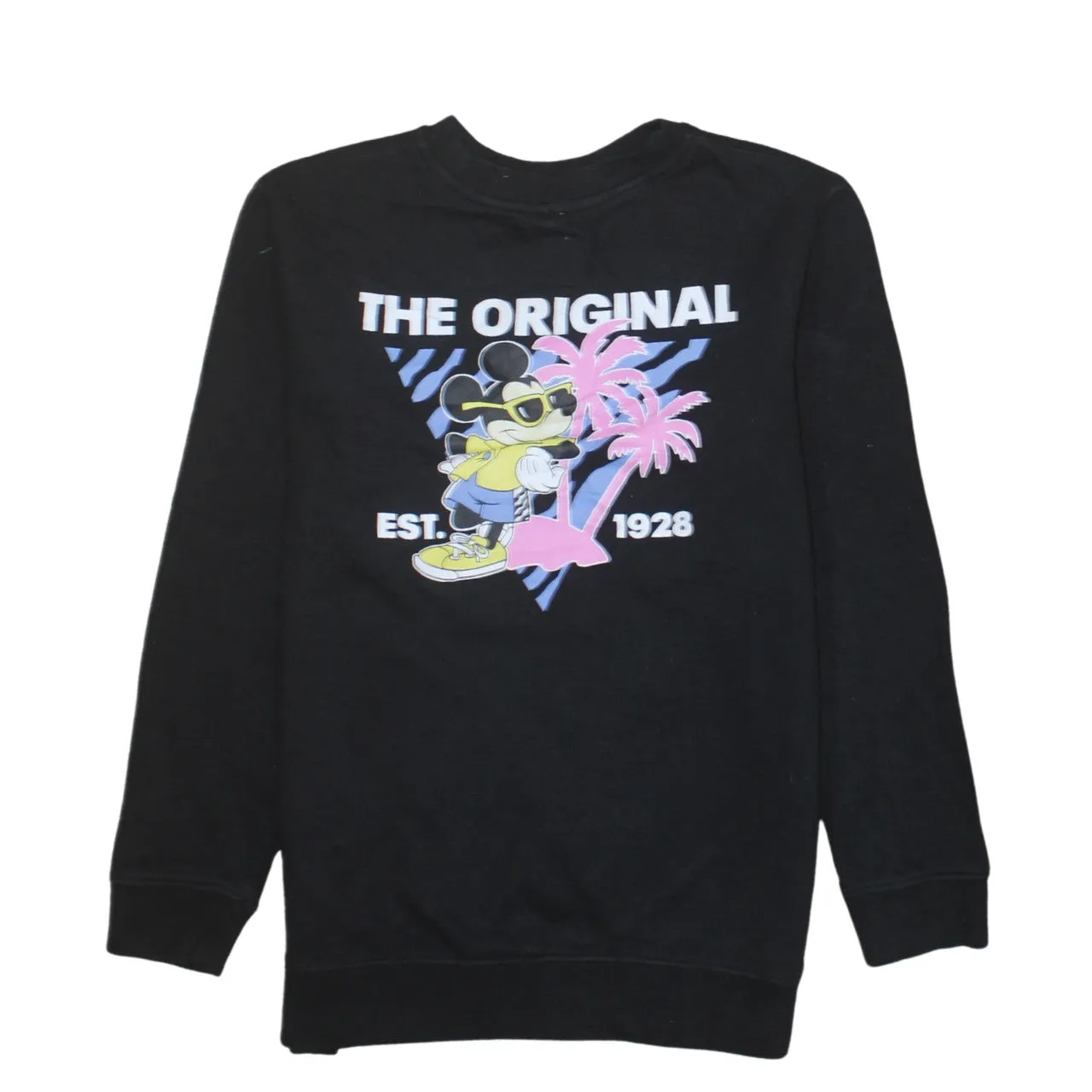 Retro 90's Mickey Mouse Crew Neck Sweatshirt Small Black sold by Vintage Club