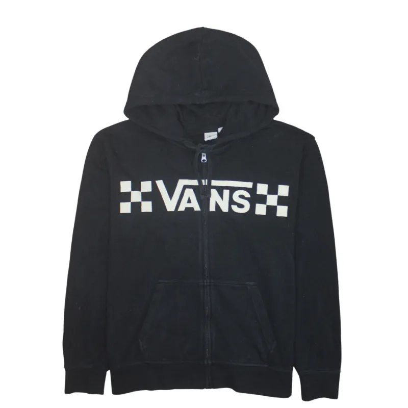 VANS 90's Spellout Full Zip Up Hoodie Medium Black made by Vans