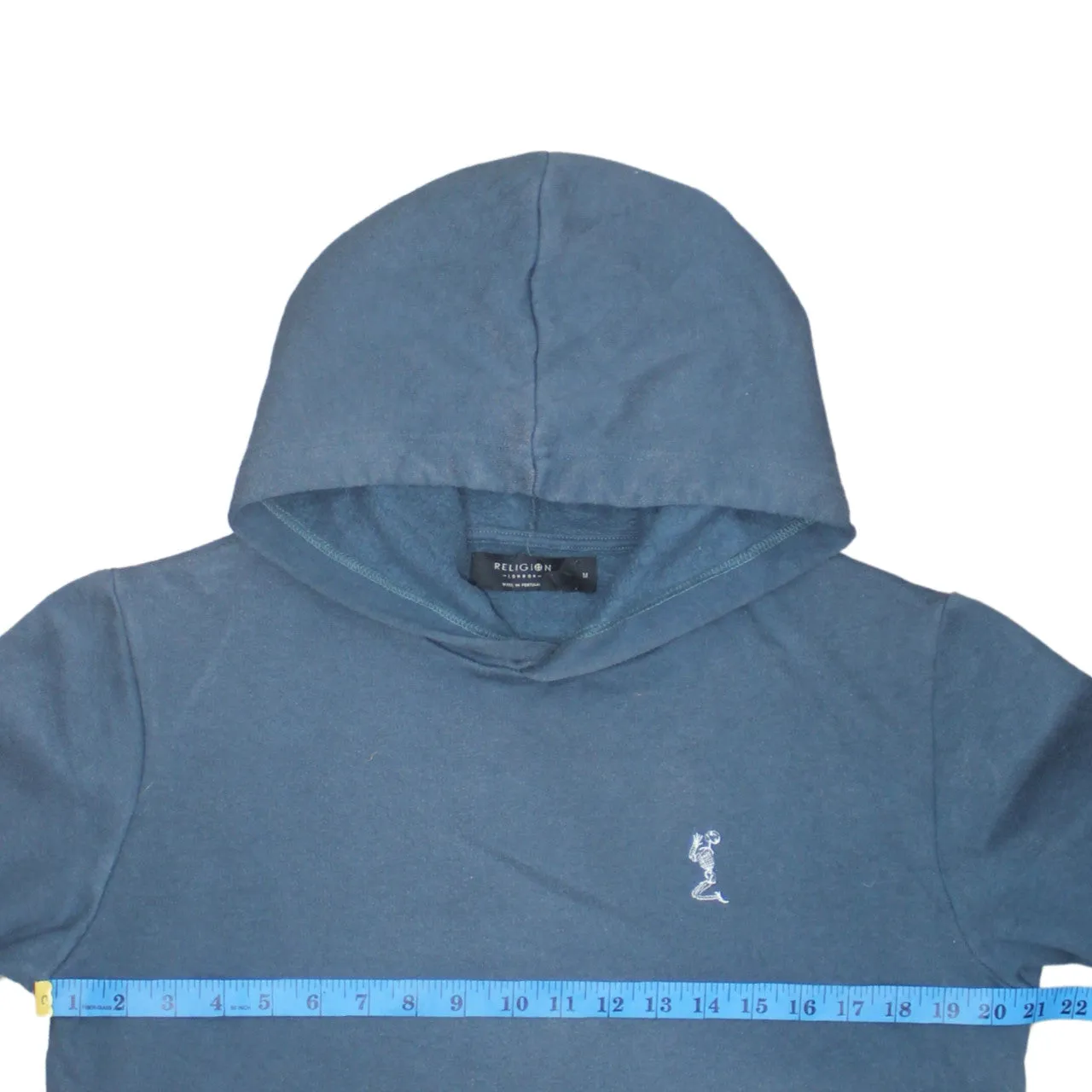 Religion 90's Drawstring Pockets Pullover Hoodie Medium Blue sold by Vintage Club product image thumbnail 5