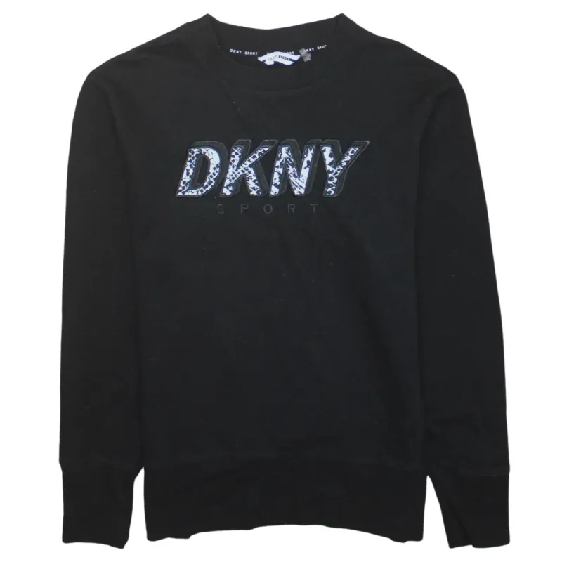 Dkny 90's Spellout Crew Neck Sweatshirt Small Black sold by Vintage Club
