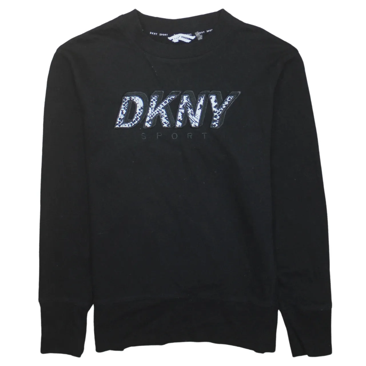 Dkny 90's Spellout Crew Neck Sweatshirt Small Black sold by Vintage Club