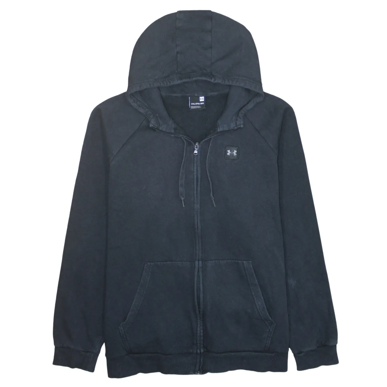 Under Armour 90's Drawstring Pockets Full Zip Up Hoodie XXLarge (2XL) Black sold by Vintage Club