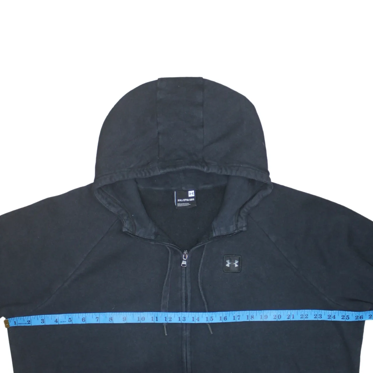 Under Armour 90's Drawstring Pockets Full Zip Up Hoodie XXLarge (2XL) Black sold by Vintage Club product image thumbnail 5