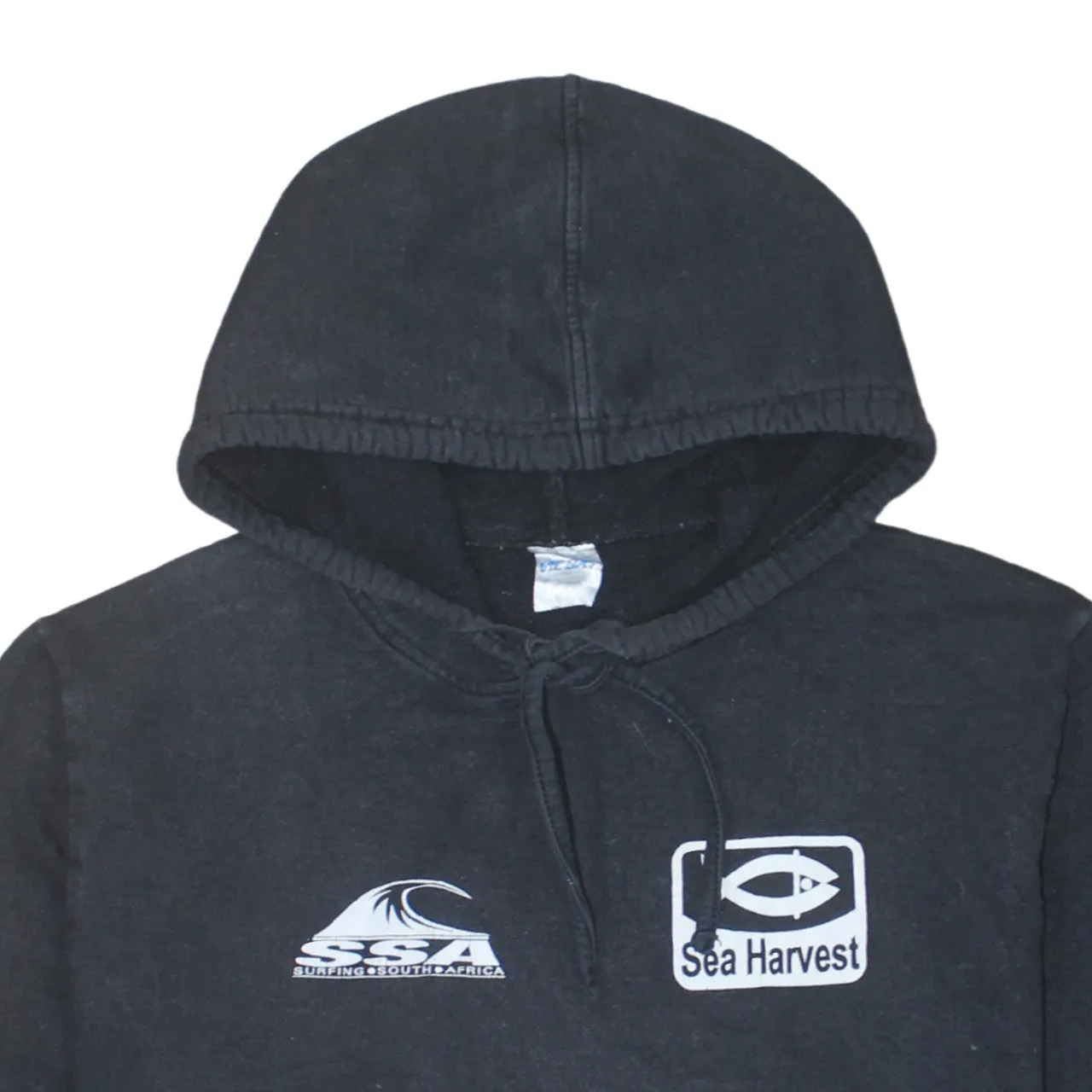 Retro 90's Drawstring Pockets Pullover Hoodie Large Black sold by Vintage Club product image thumbnail 3