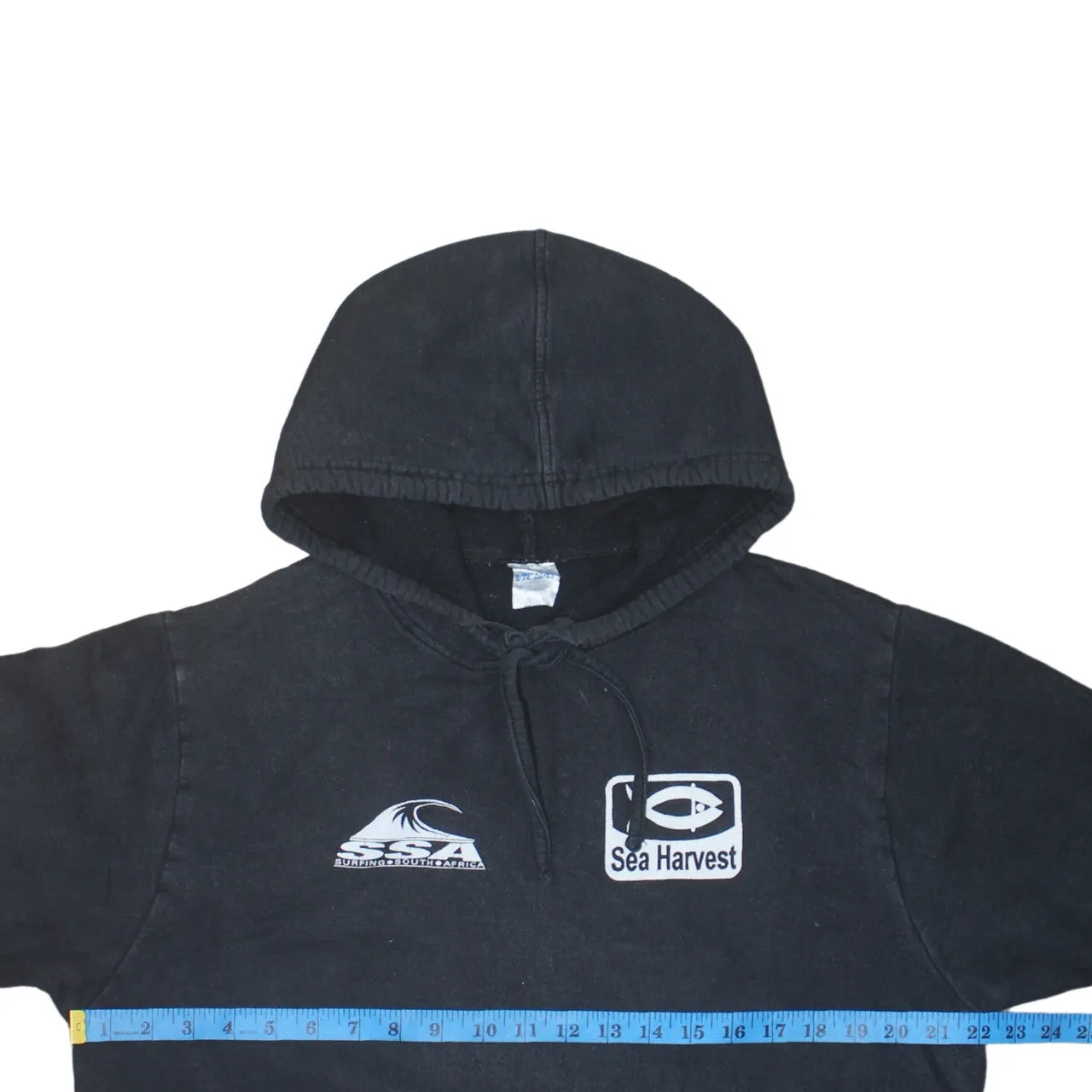 Retro 90's Drawstring Pockets Pullover Hoodie Large Black sold by Vintage Club product image thumbnail 5