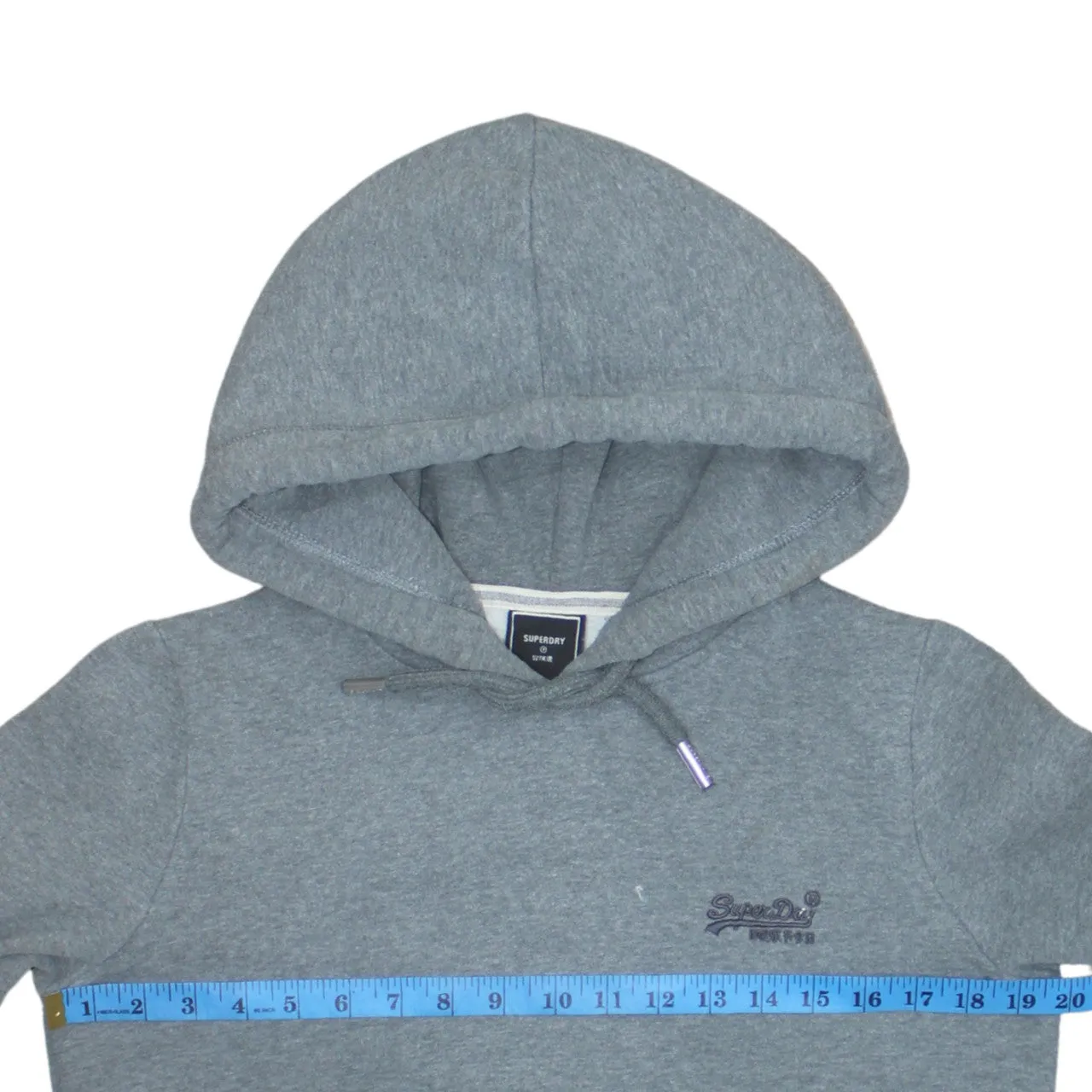 Super Dry 90's Drawstring Pockets Pullover Hoodie Medium Grey sold by Vintage Club product image thumbnail 5