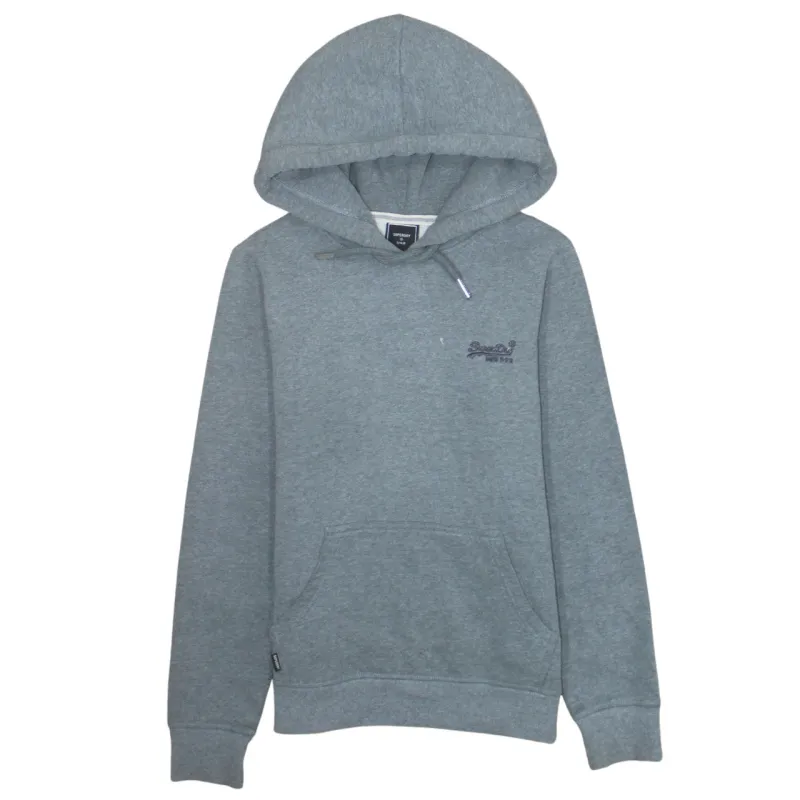 Super Dry 90's Drawstring Pockets Pullover Hoodie Medium  Grey sold by Vintage Club