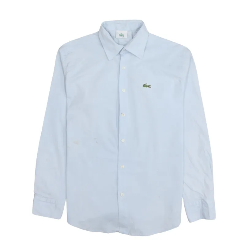 Lacoste 90's Long Sleeve Button Up Shirt Large Blue made by Lacoste