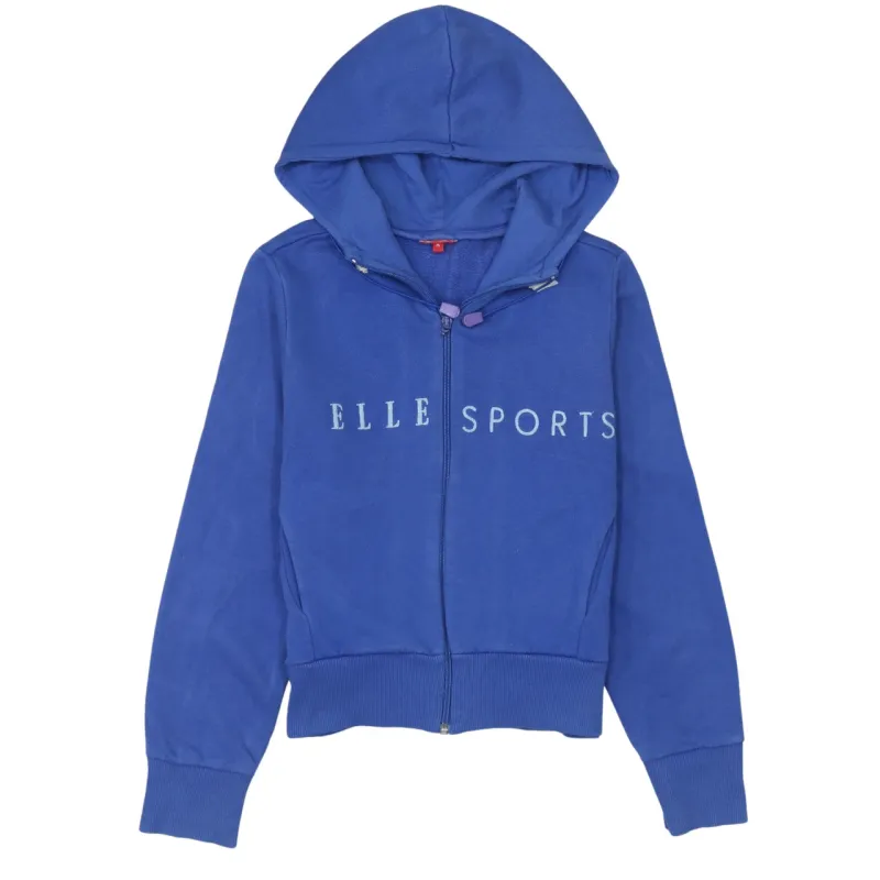 Retro 90's Elle Sports Full Zip Up Hoodie Medium Blue made by Vintage Club