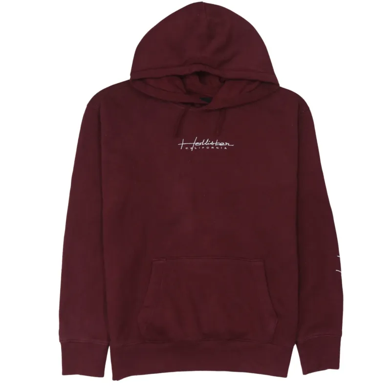 Hollister 90's Drawstring Pockets Pullover Hoodie Medium Red sold by Vintage Club