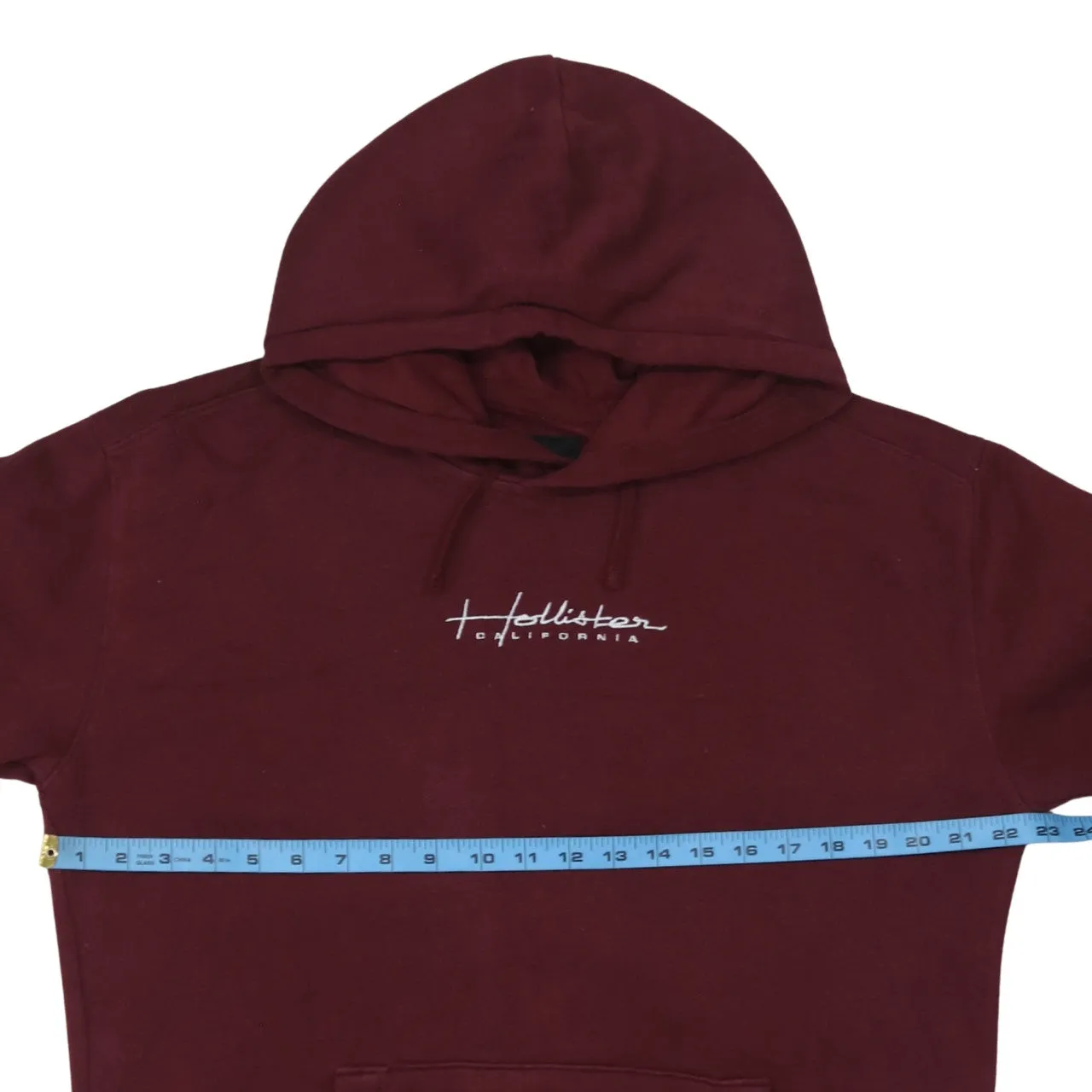 Hollister 90's Drawstring Pockets Pullover Hoodie Medium Red sold by Vintage Club product image thumbnail 5