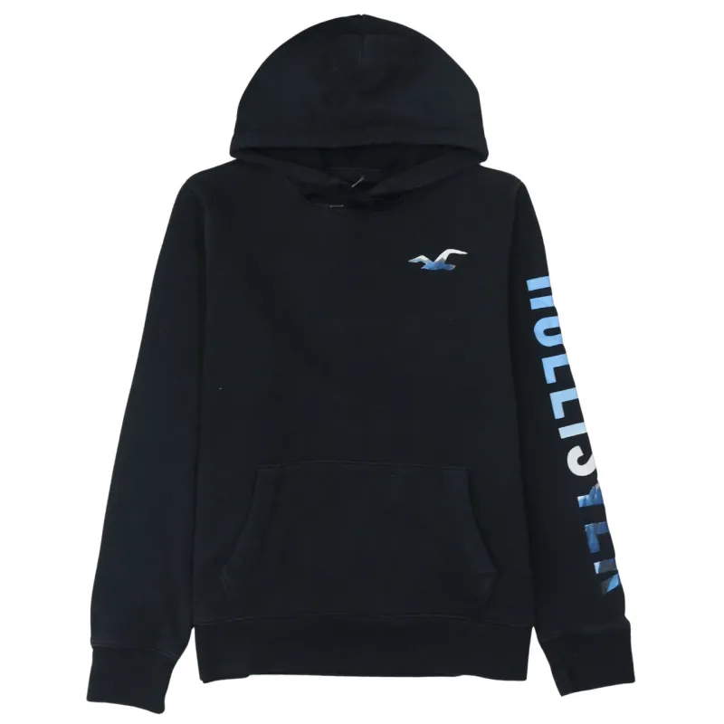Hollister 90's Drawstring Pockets Pullover Hoodie Large Black made by Hollister