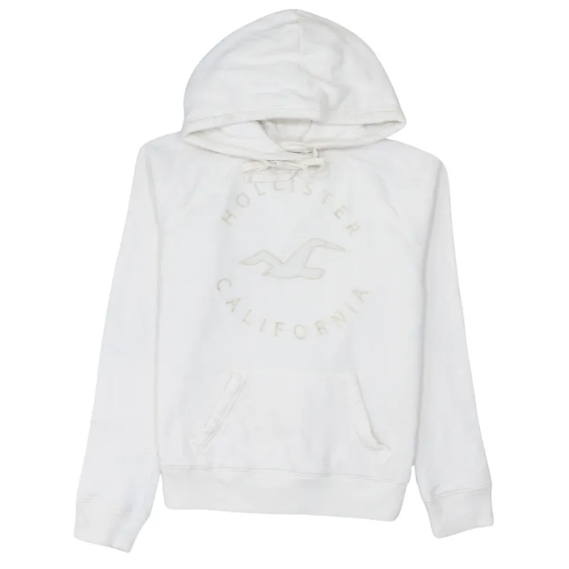 Hollister 90's Spellout Pullover Hoodie Medium White sold by Vintage Club