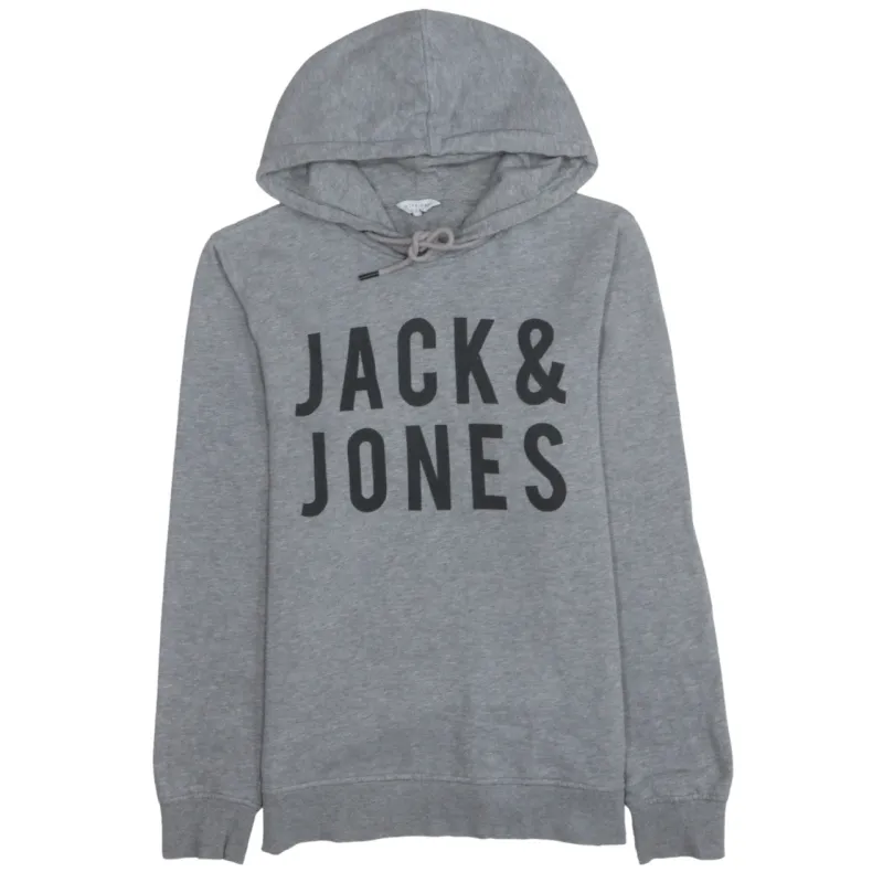 Jack&Jones 90's Spellout Pullover Hoodie XSmall  Grey sold by Vintage Club