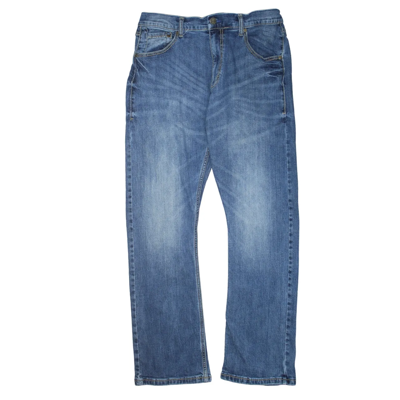 Wrangler 90's Flat Front Straight Leg Baggy Trousers / Pants 36 Blue sold by Vintage Club product image thumbnail 2
