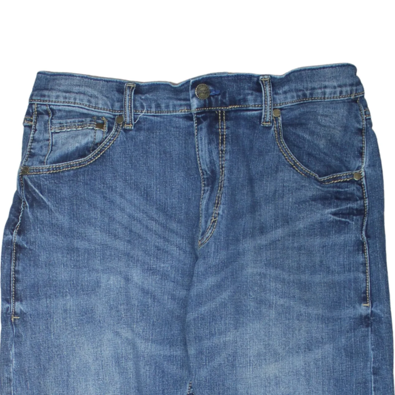 Wrangler 90's Flat Front Straight Leg Baggy Trousers / Pants 36 Blue sold by Vintage Club product image thumbnail 3