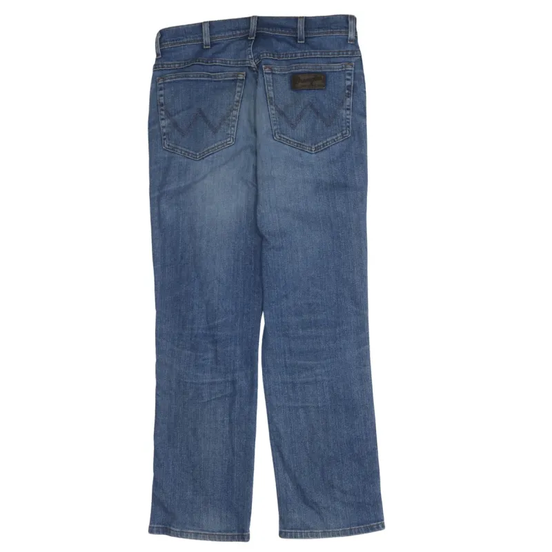 Wrangler 90's Lightwash Straight Leg Baggy Jeans / Pants 33 Blue made by Wrangler
