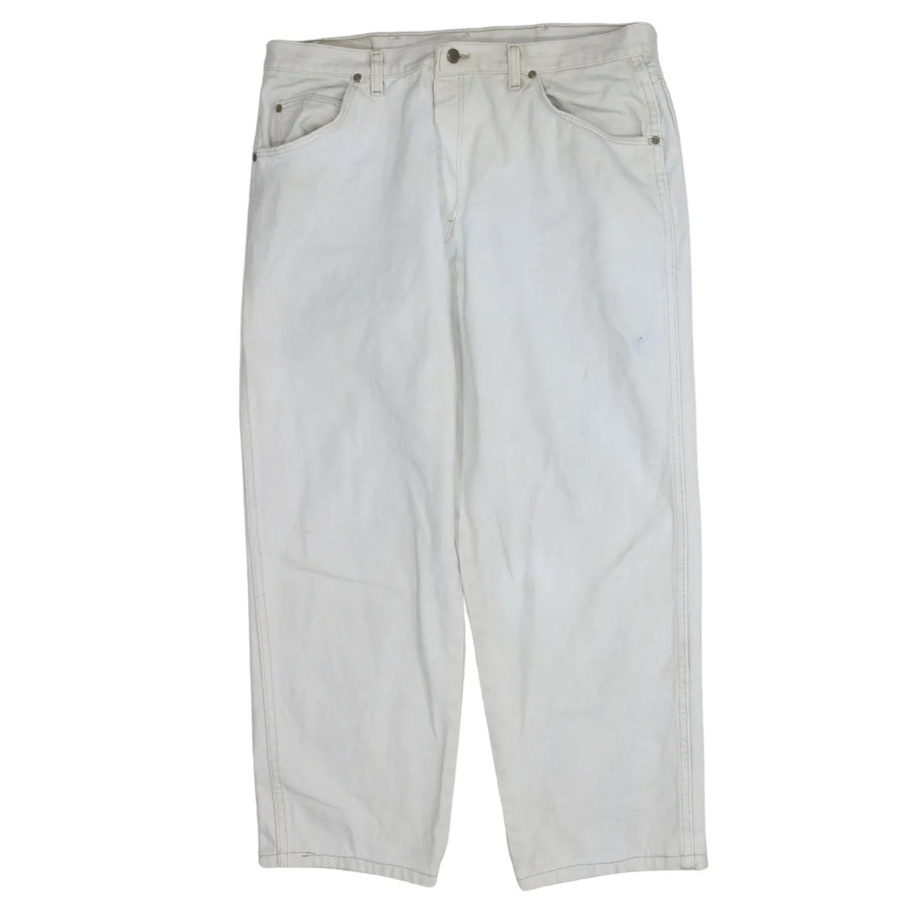 Wrangler 90's Flat Front Straight Leg Baggy Trousers / Pants 36 White sold by Vintage Club product image thumbnail 2