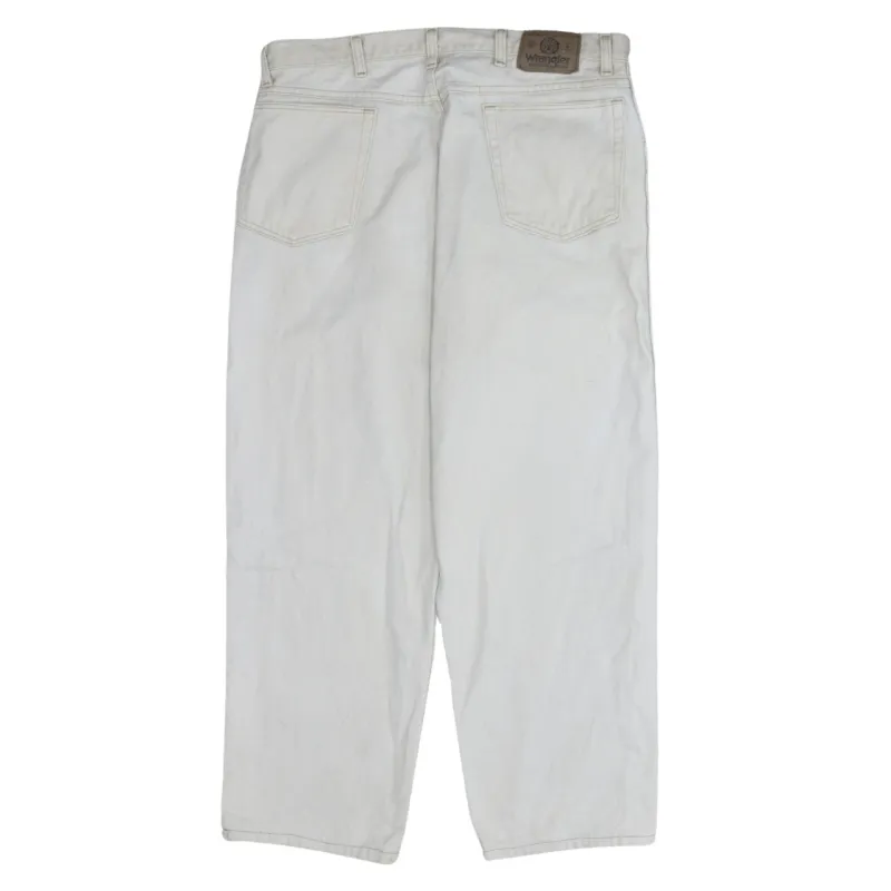 Wrangler 90's Flat Front Straight Leg Baggy Trousers / Pants 36 White sold by Vintage Club