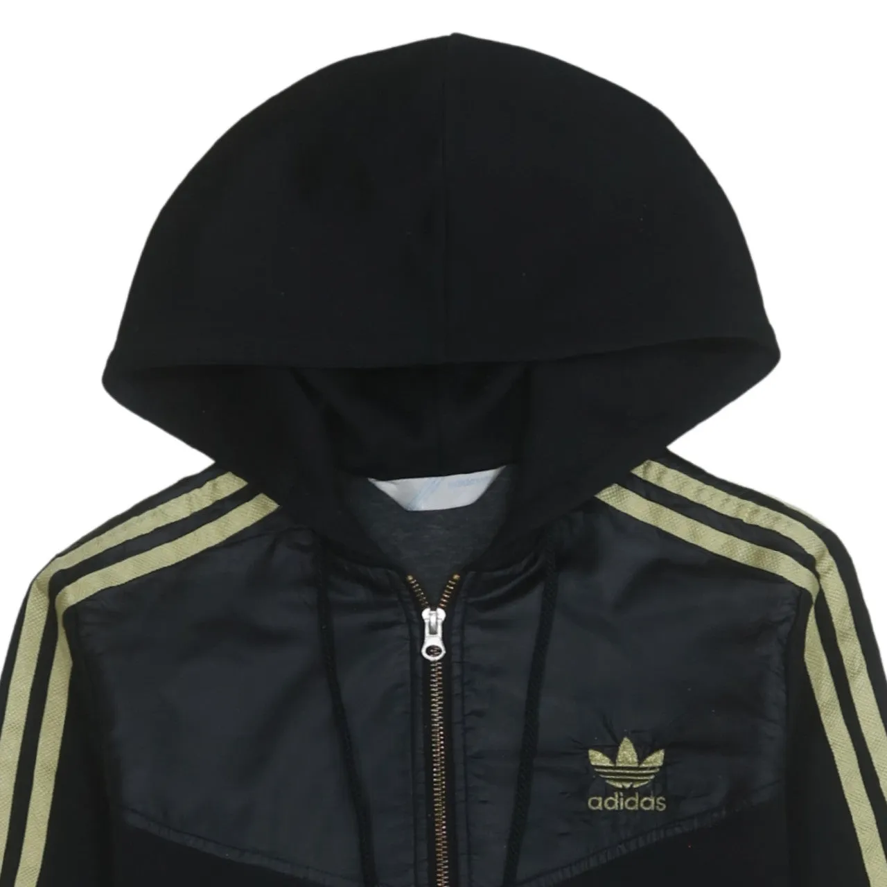 Adidas 90's Striped Sleeve Full Zip Up Hoodie XSmall Black sold by Vintage Club product image thumbnail 3