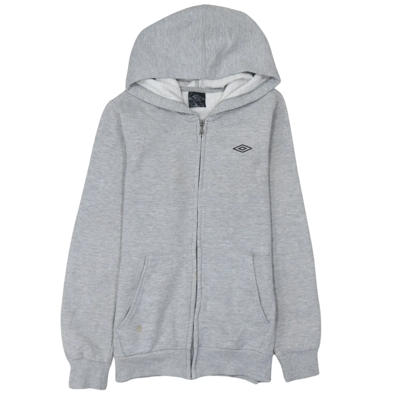 Umbro 90's Drawstring Pockets Full Zip Up Hoodie Small Grey sold by Vintage Club