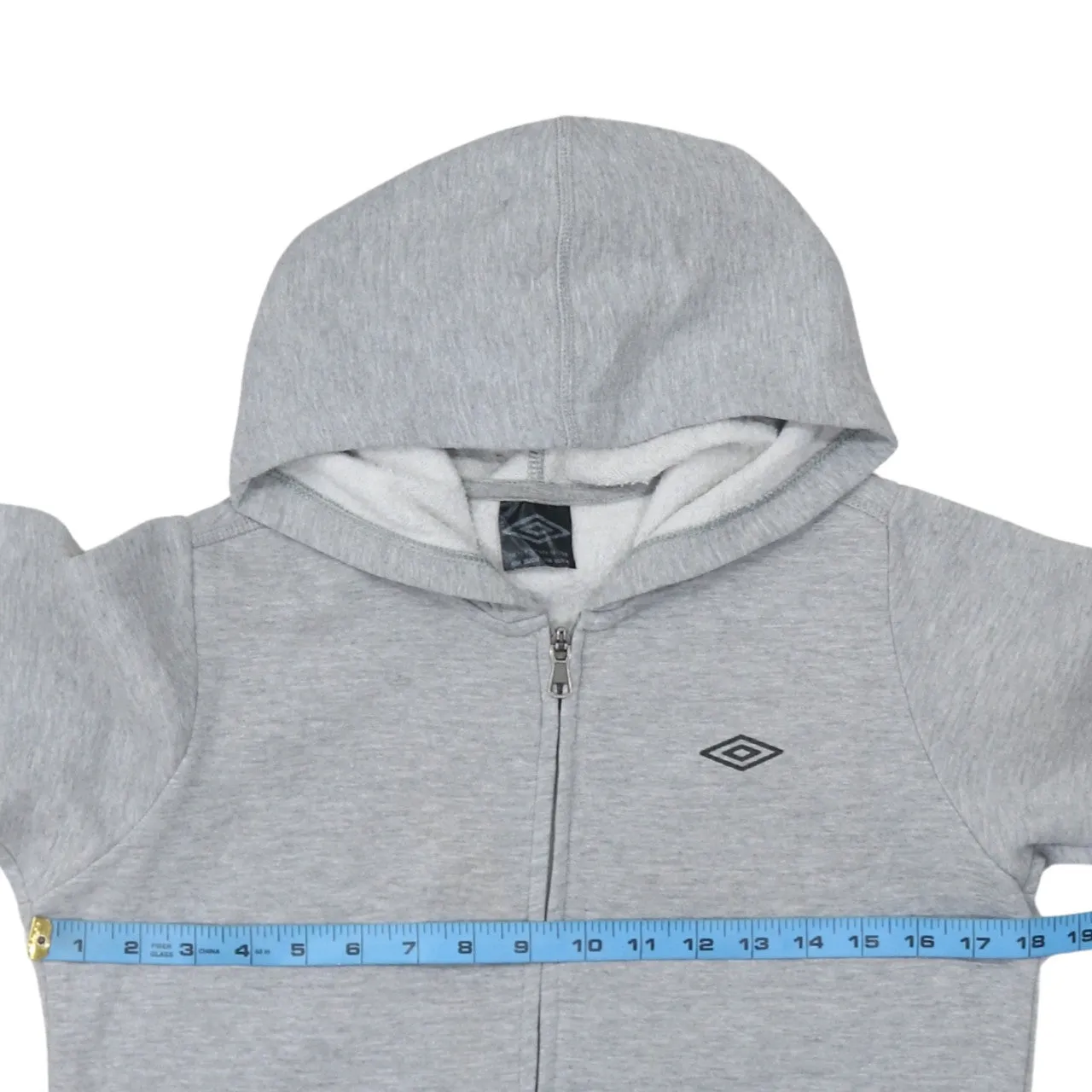 Umbro 90's Drawstring Pockets Full Zip Up Hoodie Small Grey sold by Vintage Club product image thumbnail 5