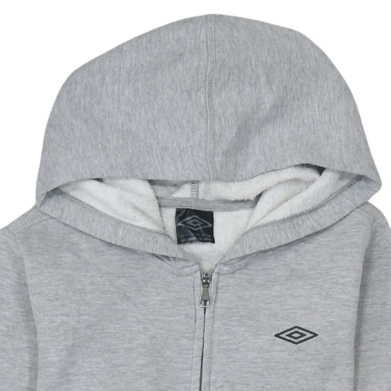 Umbro 90's Drawstring Pockets Full Zip Up Hoodie Small Grey sold by Vintage Club product image thumbnail 3