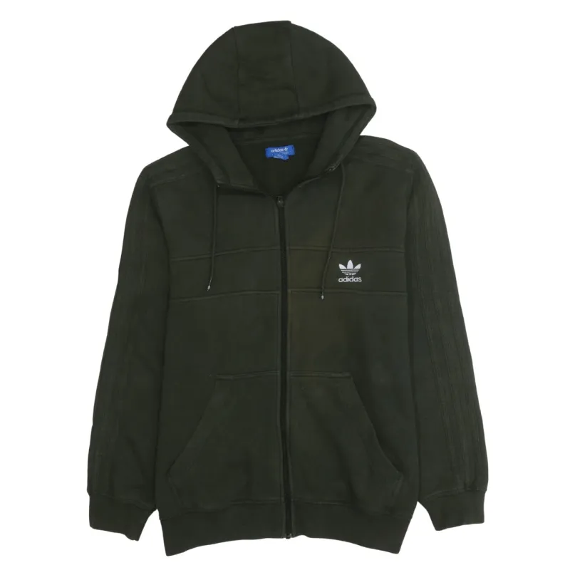 Adidas 90's Drawstring Pockets Full Zip Up Hoodie Large Green sold by Vintage Club